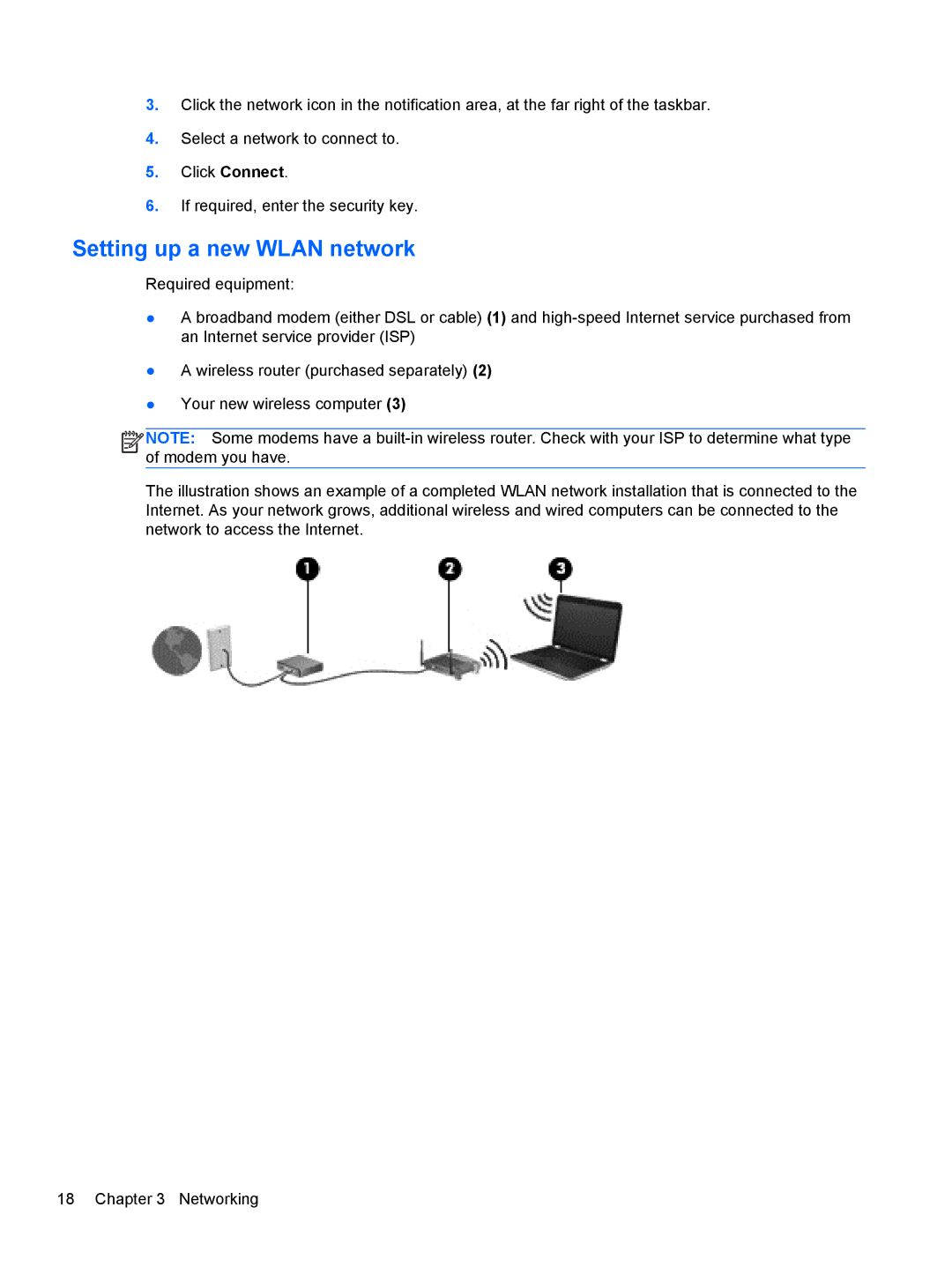 HP Dm4-2070us manual Setting up a new Wlan network 