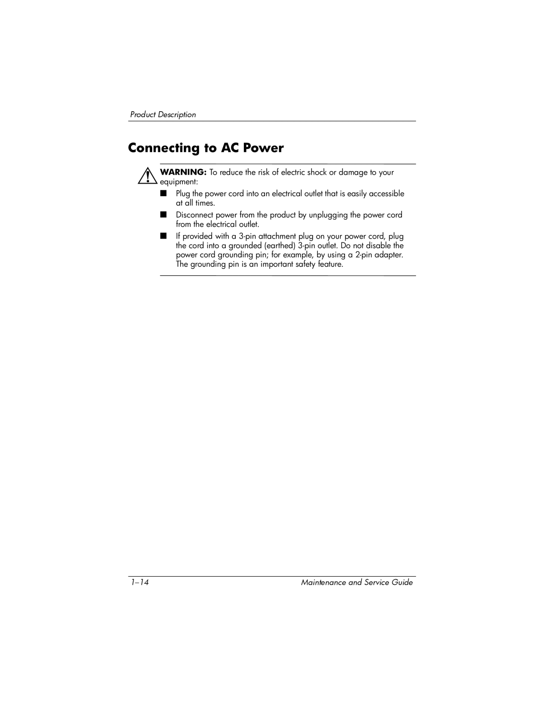 HP Docking Station XB3000 manual Connecting to AC Power 