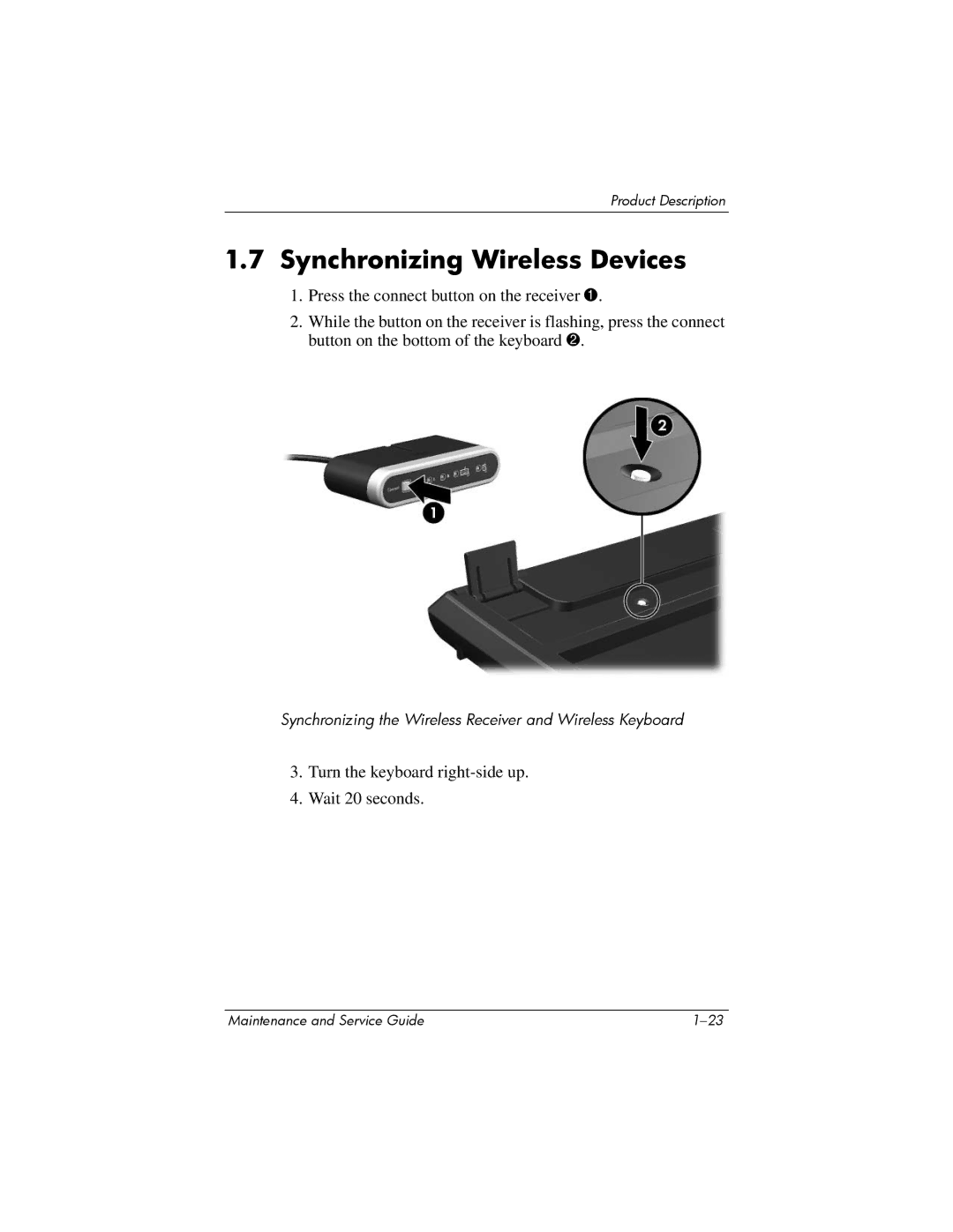 HP Docking Station XB3000 manual Synchronizing Wireless Devices 