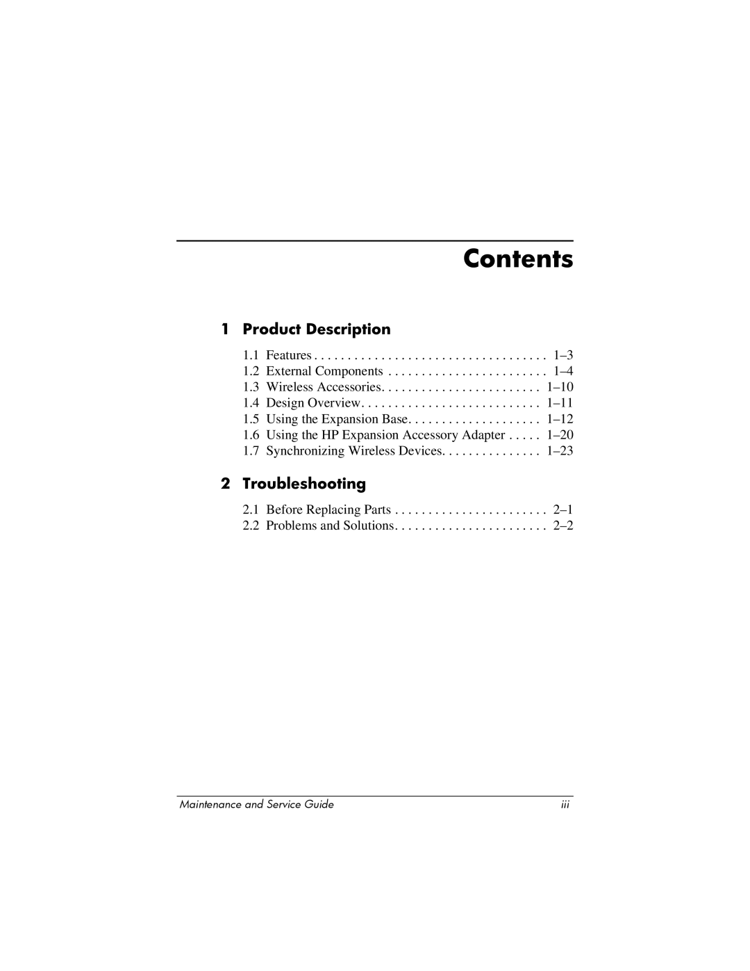 HP Docking Station XB3000 manual Contents 