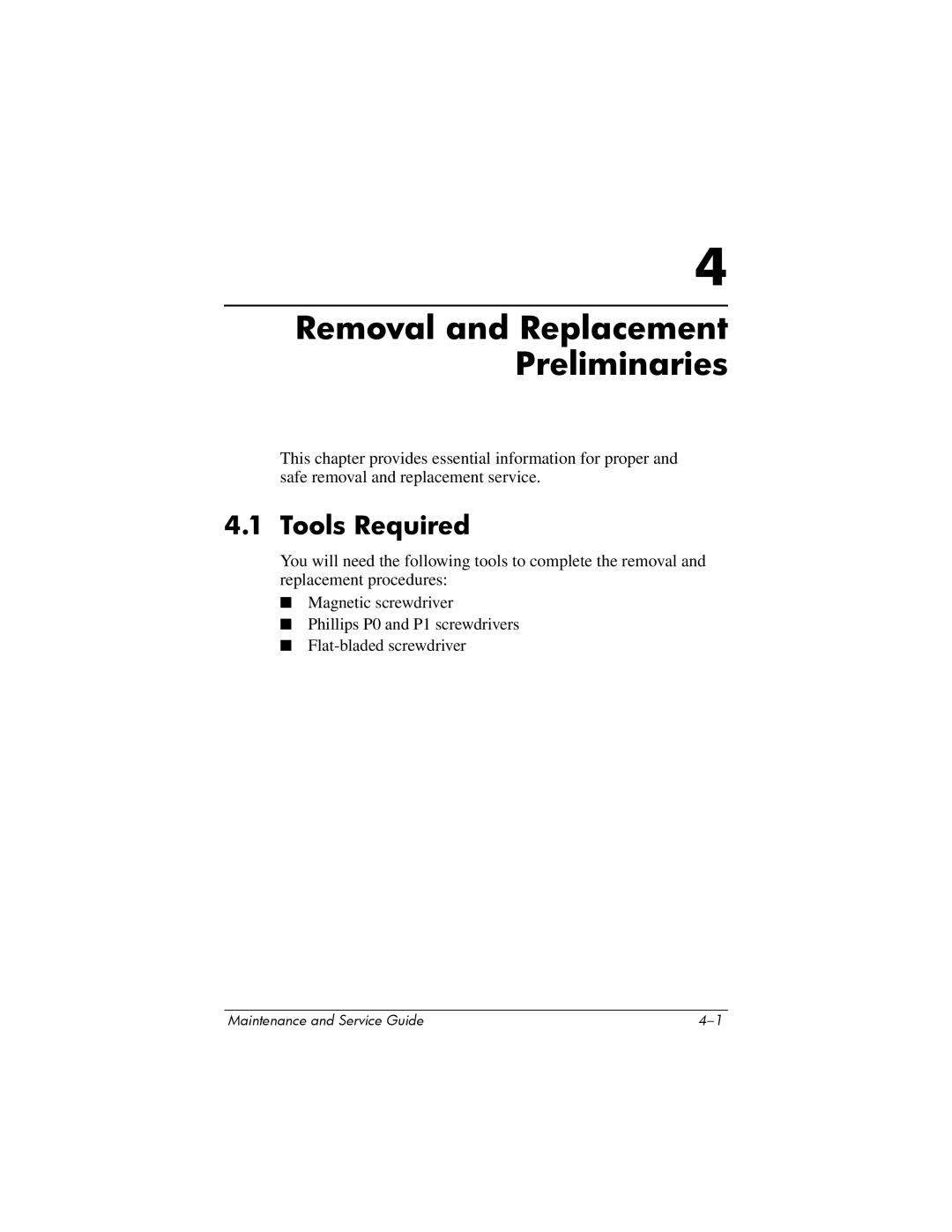 HP Docking Station XB3000 manual Removal and Replacement Preliminaries, Tools Required 