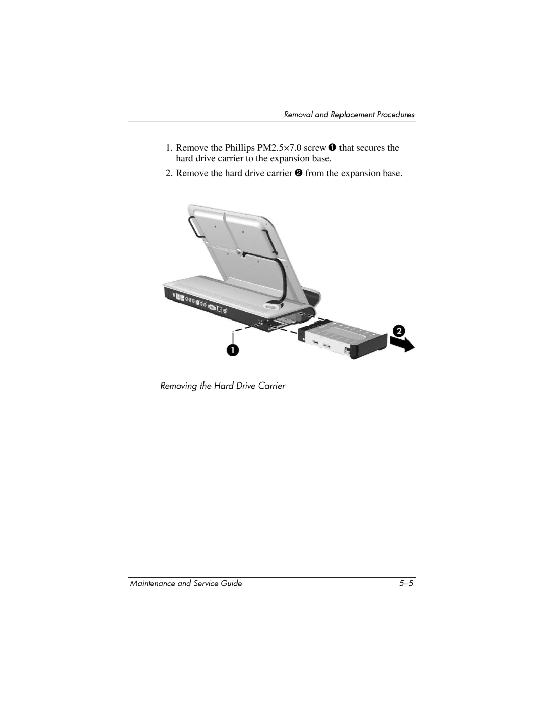 HP Docking Station XB3000 manual Removing the Hard Drive Carrier 