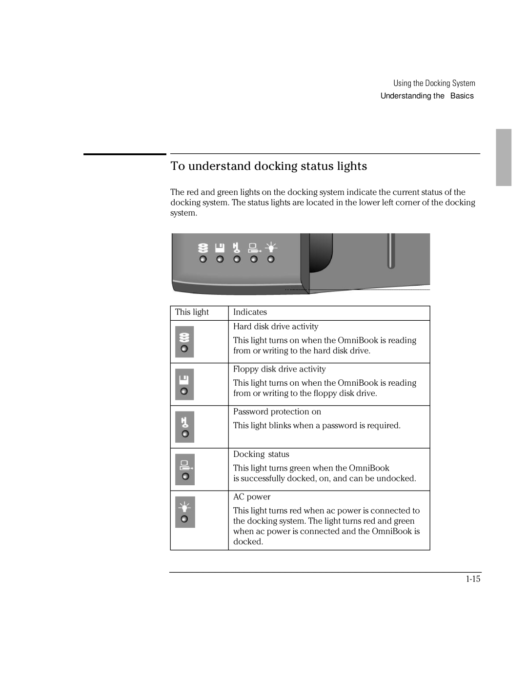 HP Docking System manual To understand docking status lights 