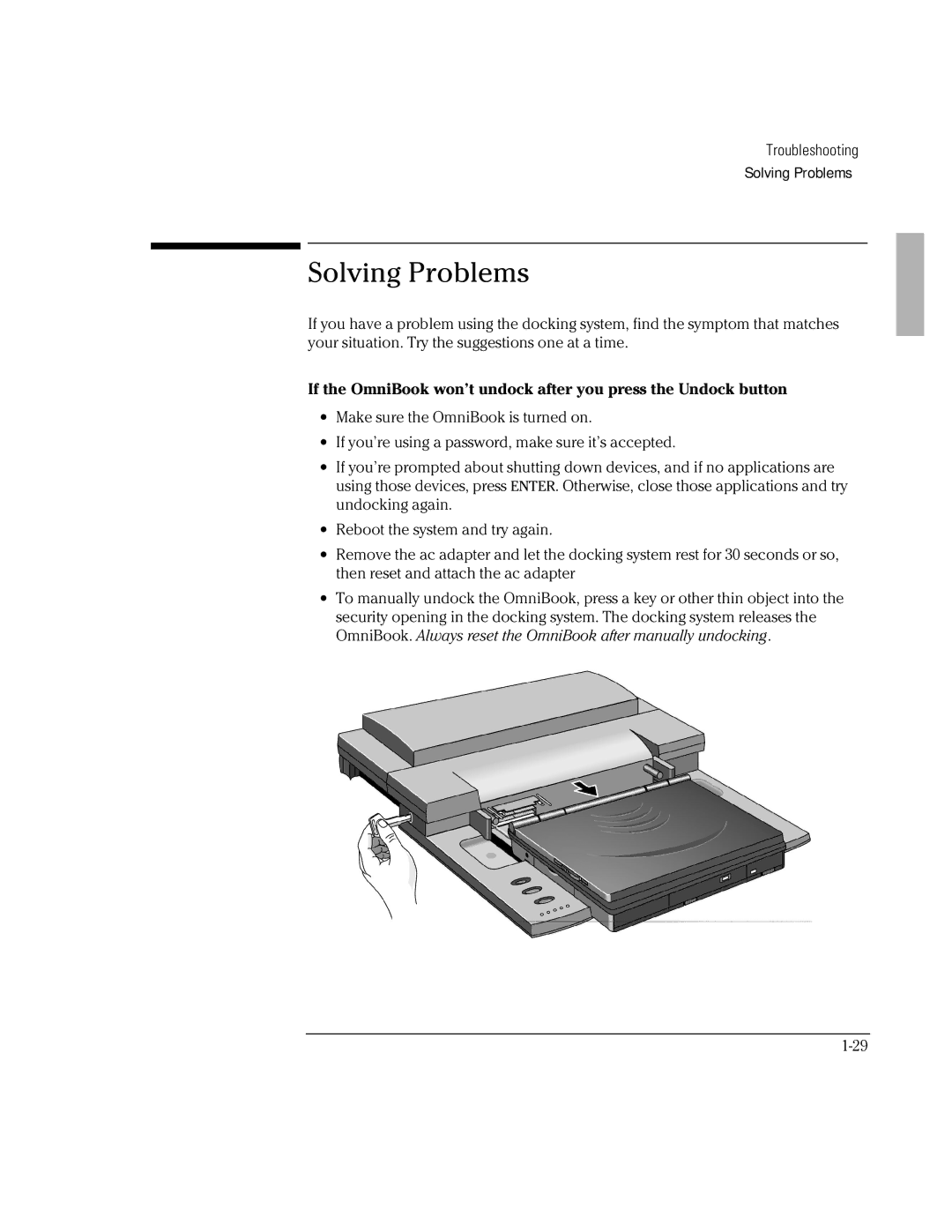 HP Docking System manual Solving Problems 