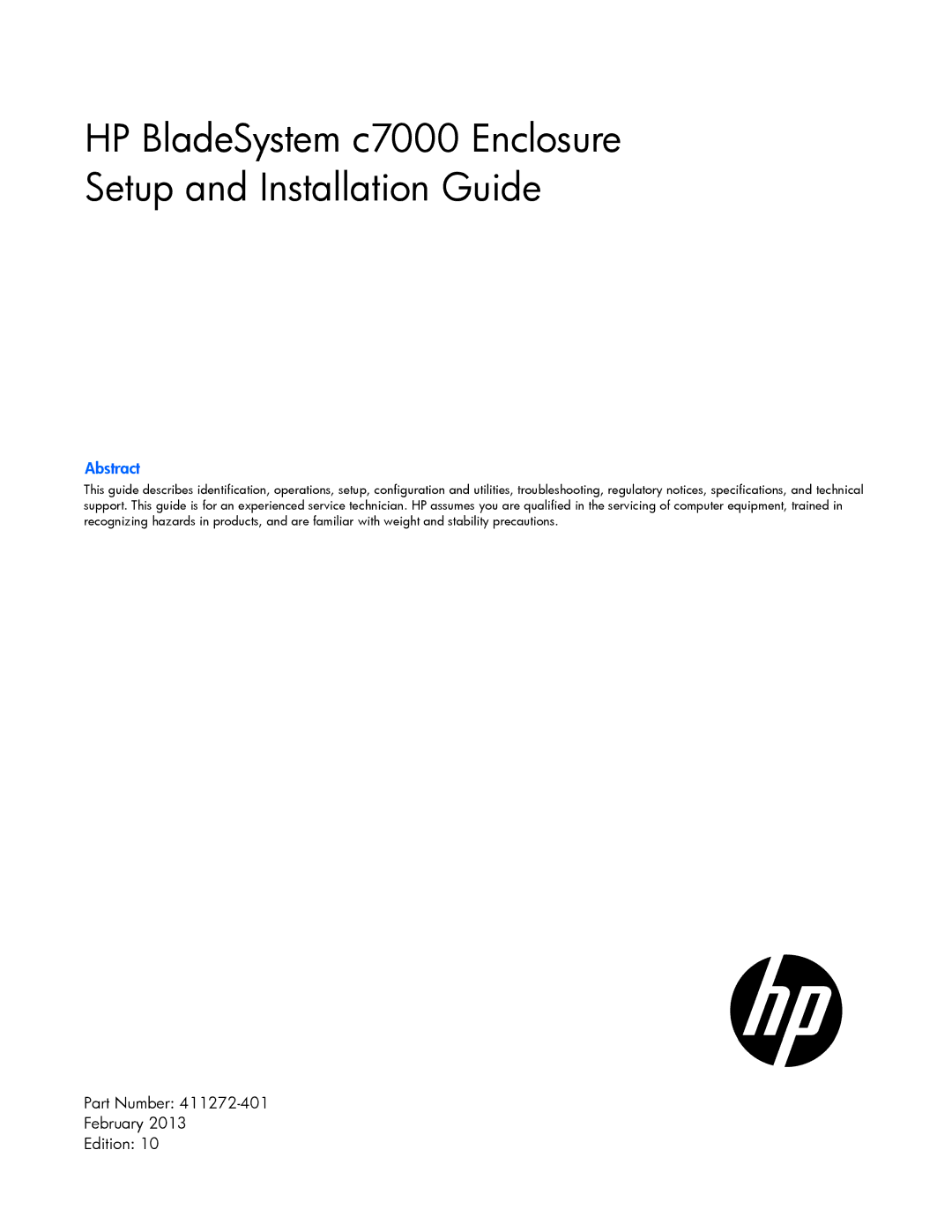 HP Doll c7000 manual HP BladeSystem c7000 Enclosure Setup and Installation Guide 