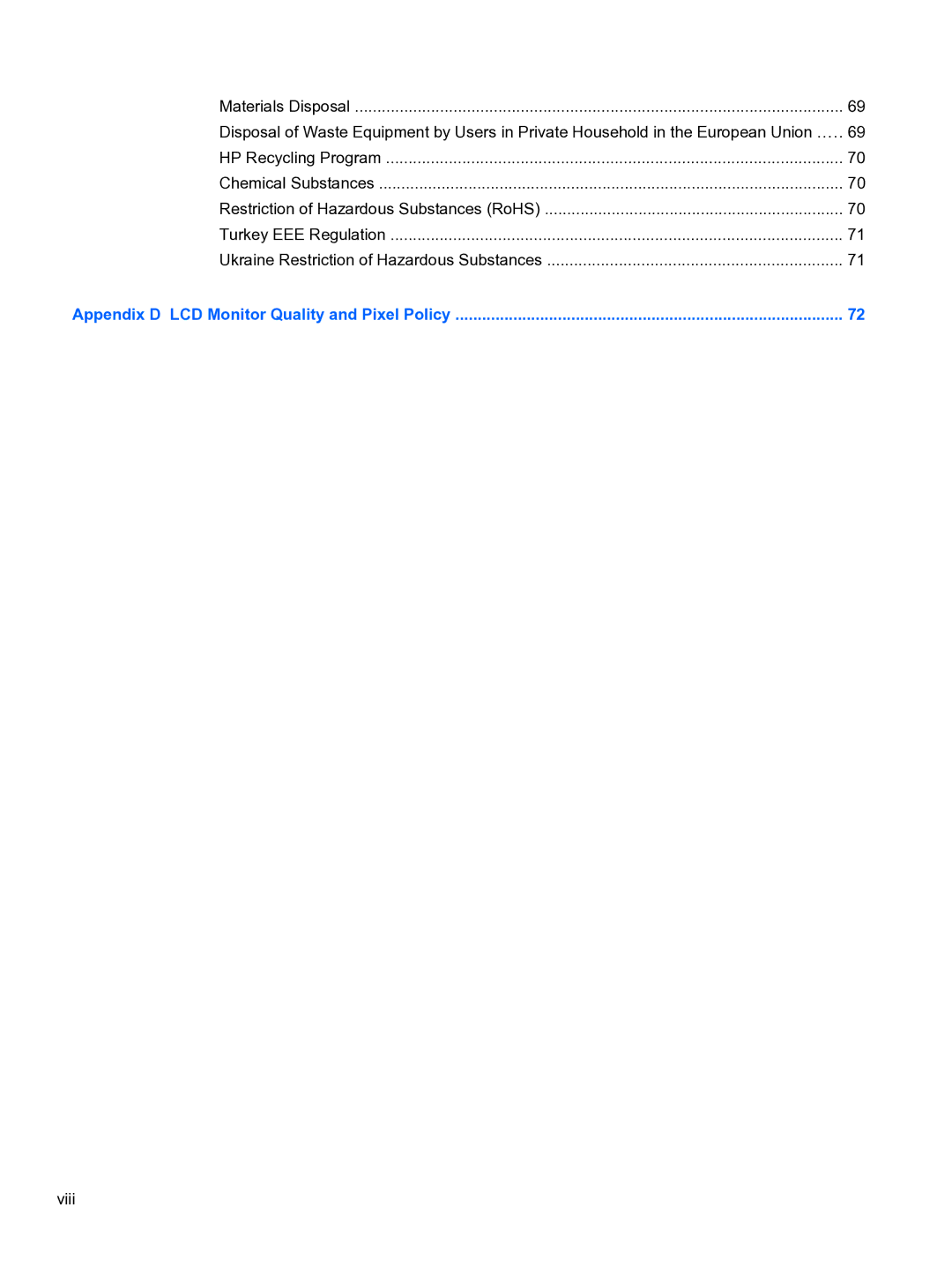 HP DreamColor Z27x Professional Display manual Viii 