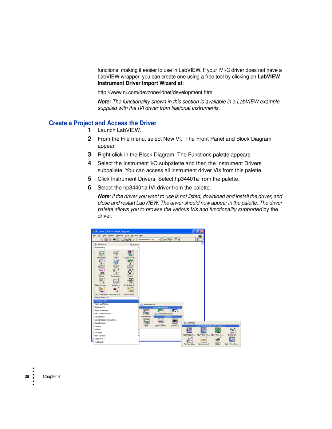 HP manual Create a Project and Access the Driver 