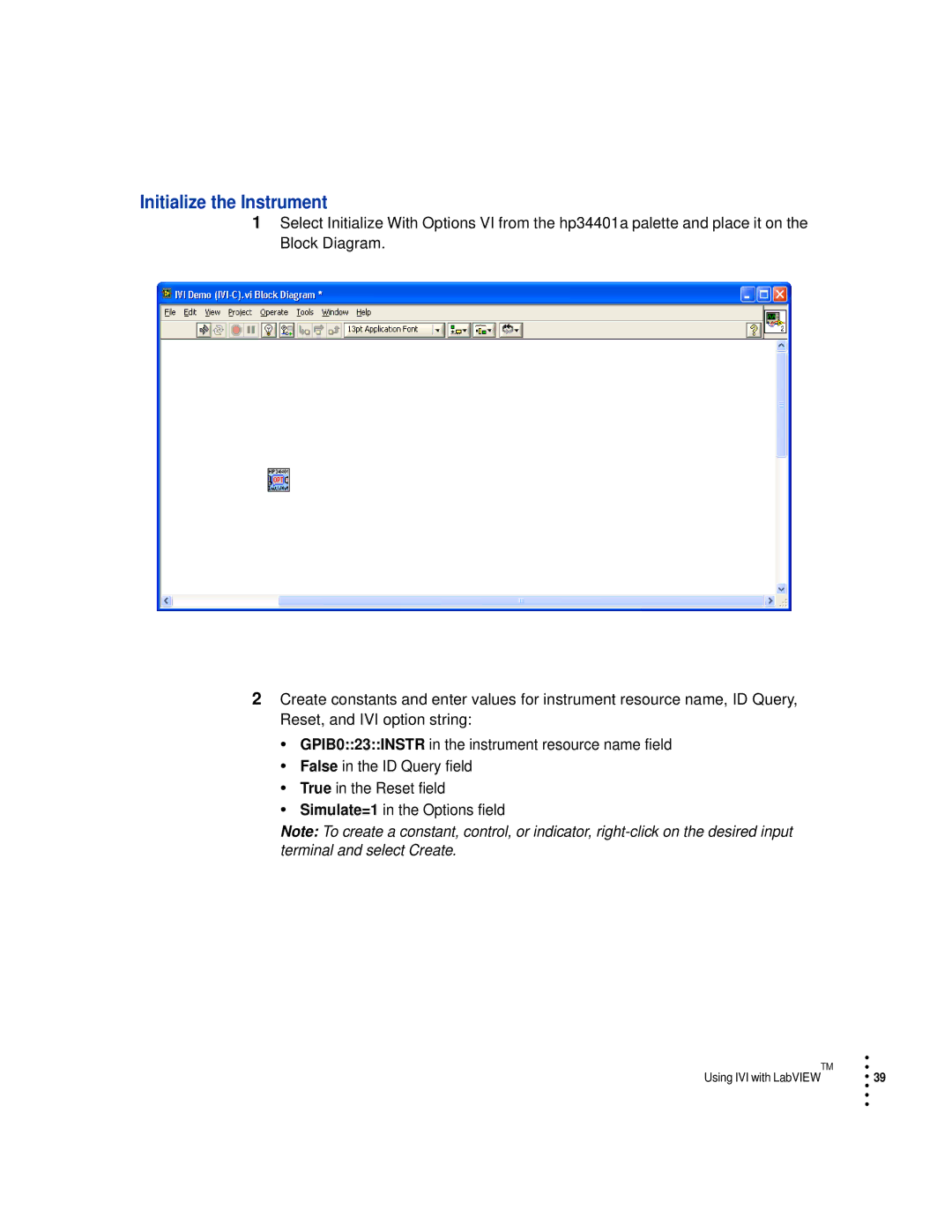 HP Drive manual Using IVI with LabVIEW 