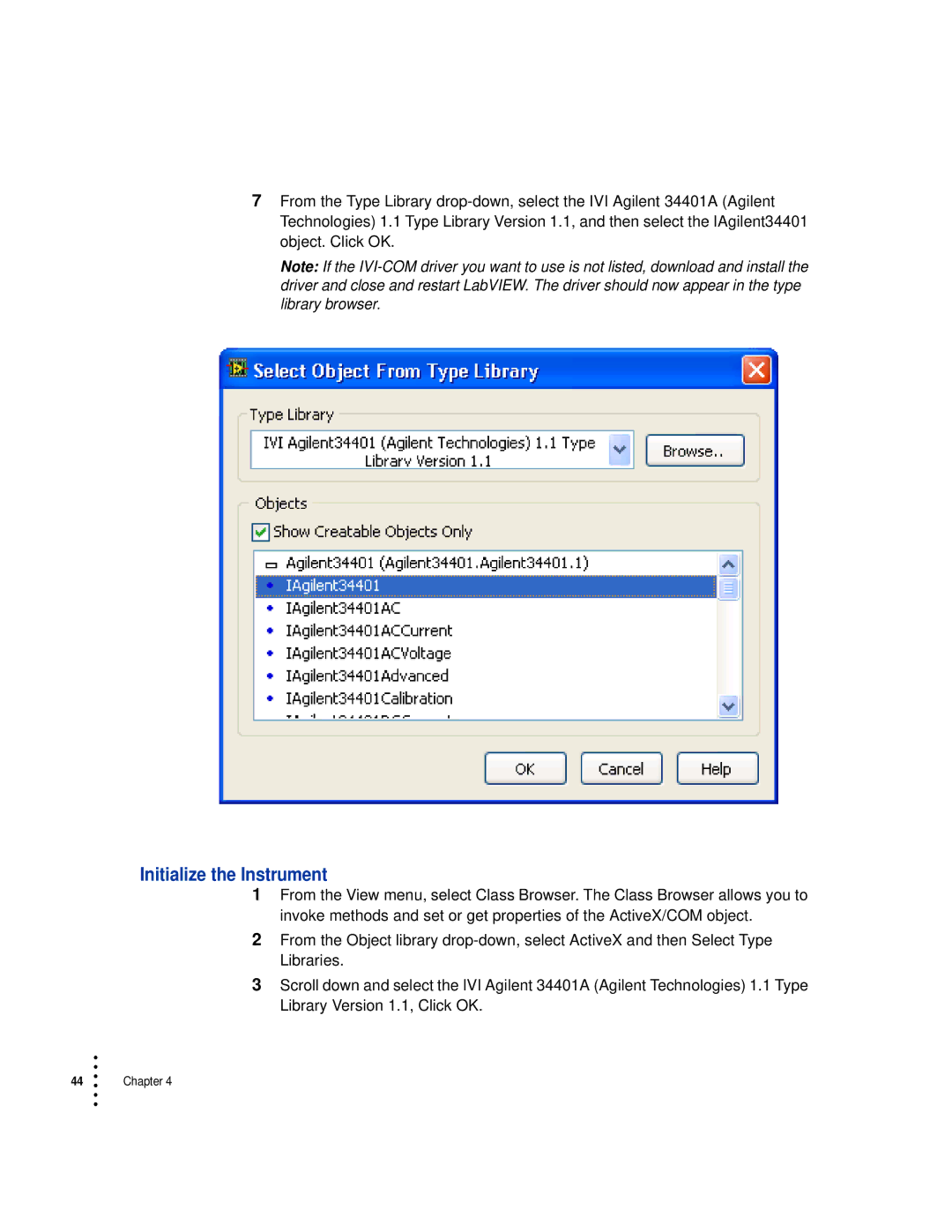 HP Drive manual Initialize the Instrument 