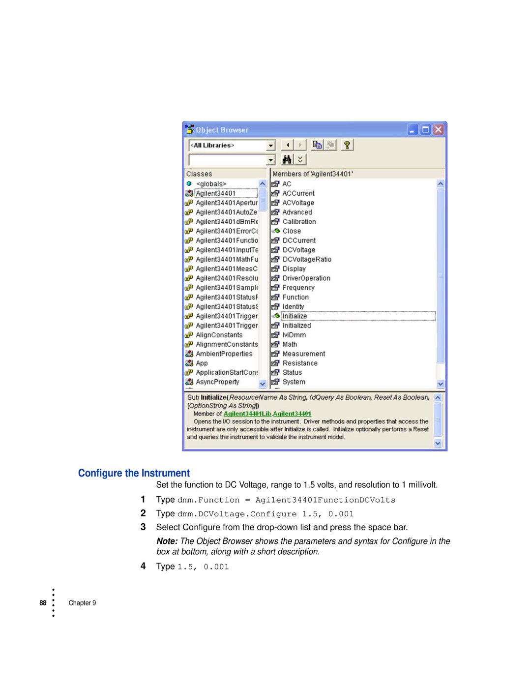 HP Drive manual Configure the Instrument, Type 1.5 