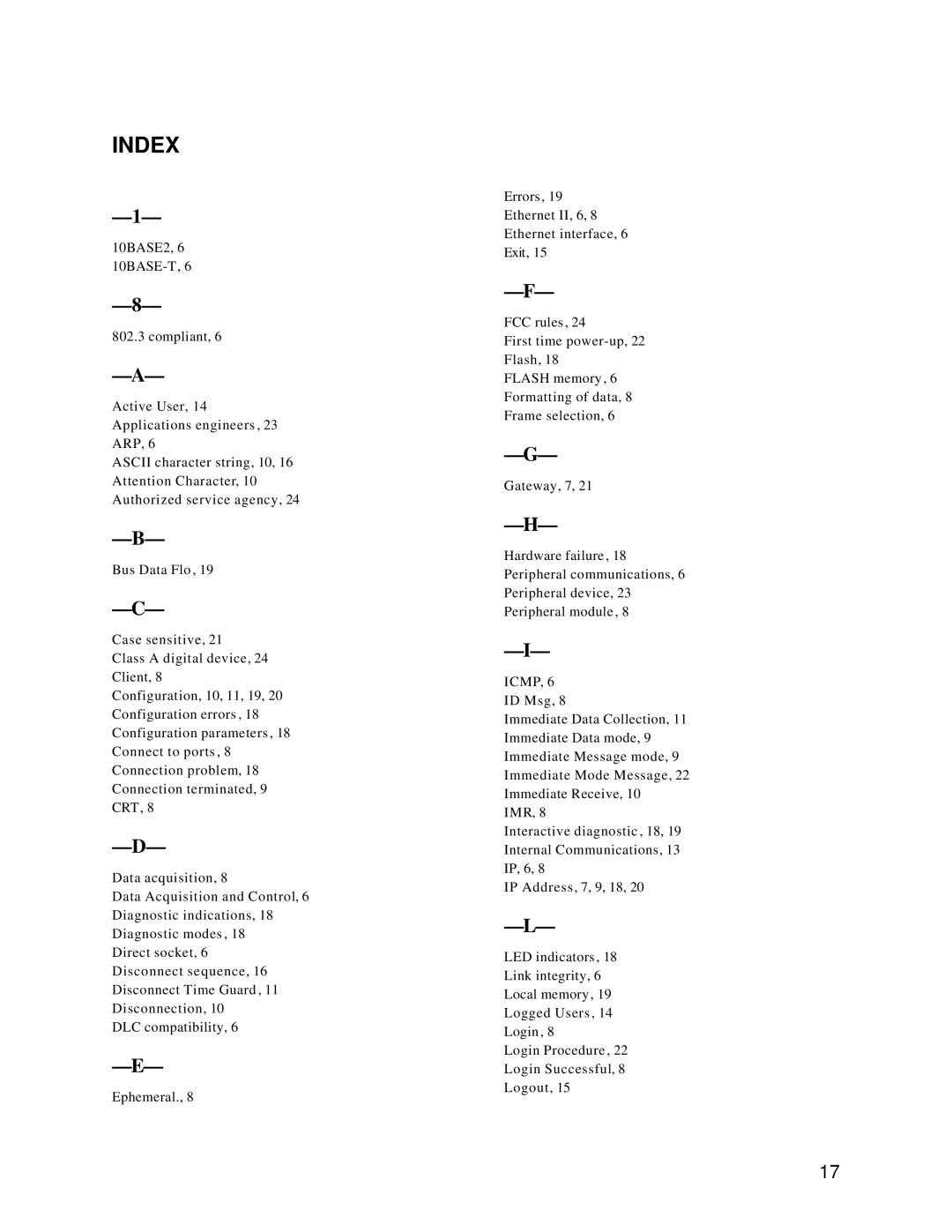 HP DS73TP manual Index 