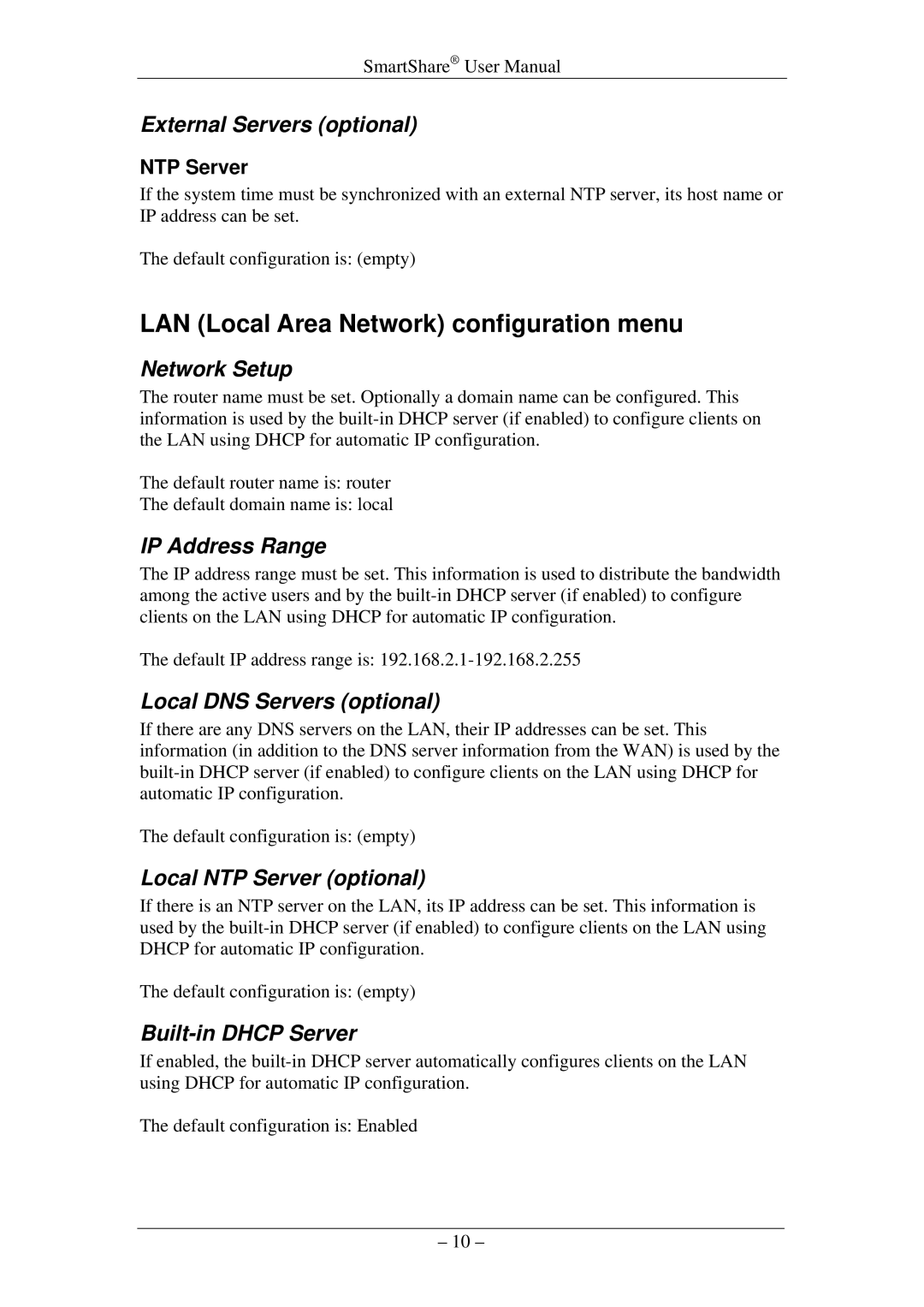 HP RM-500, DT-50, RM-200, DT-20, RM-100, DT-10 manual LAN Local Area Network configuration menu 