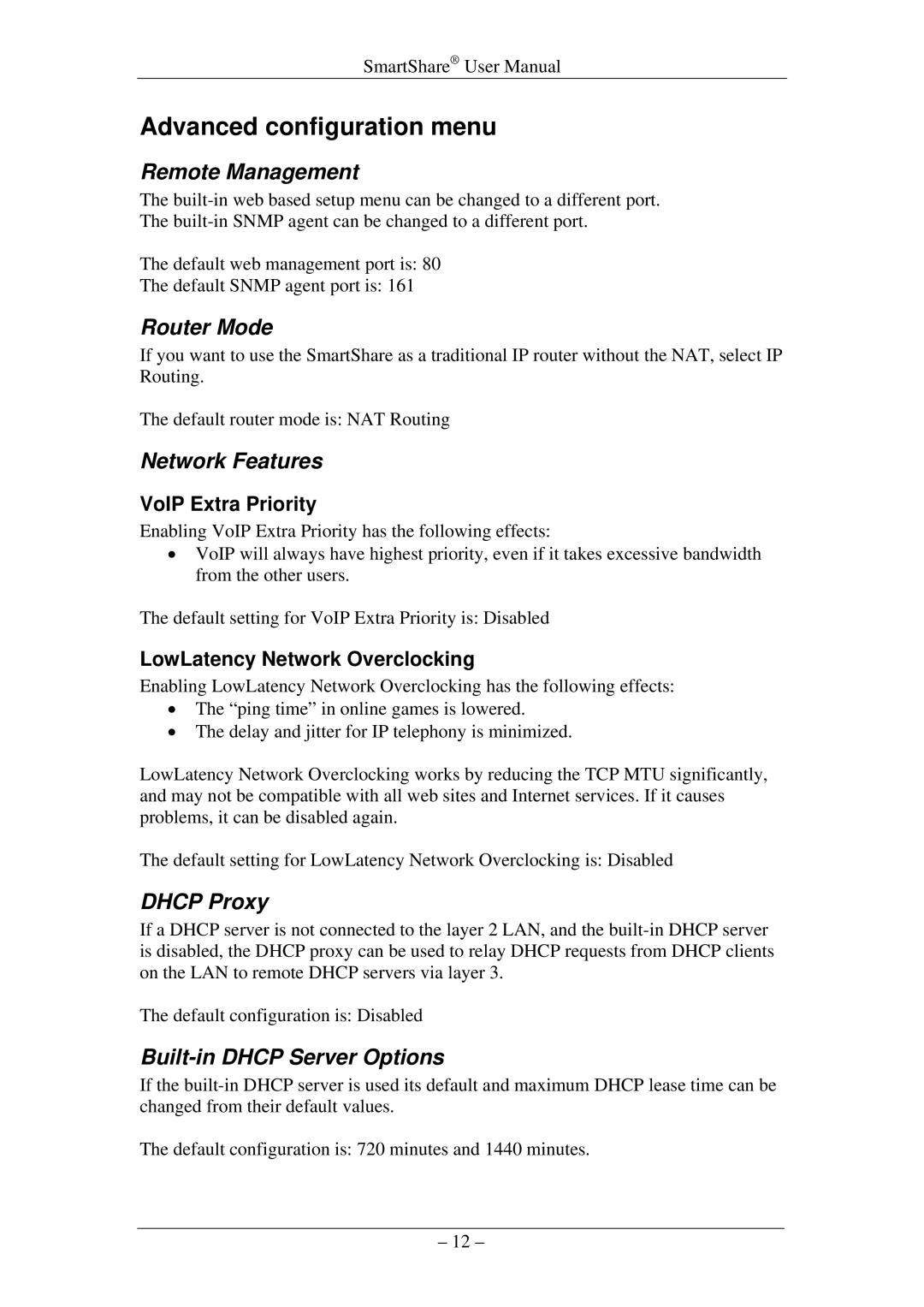 HP RM-200, DT-50, RM-500, DT-20, RM-100, DT-10 manual Advanced configuration menu 