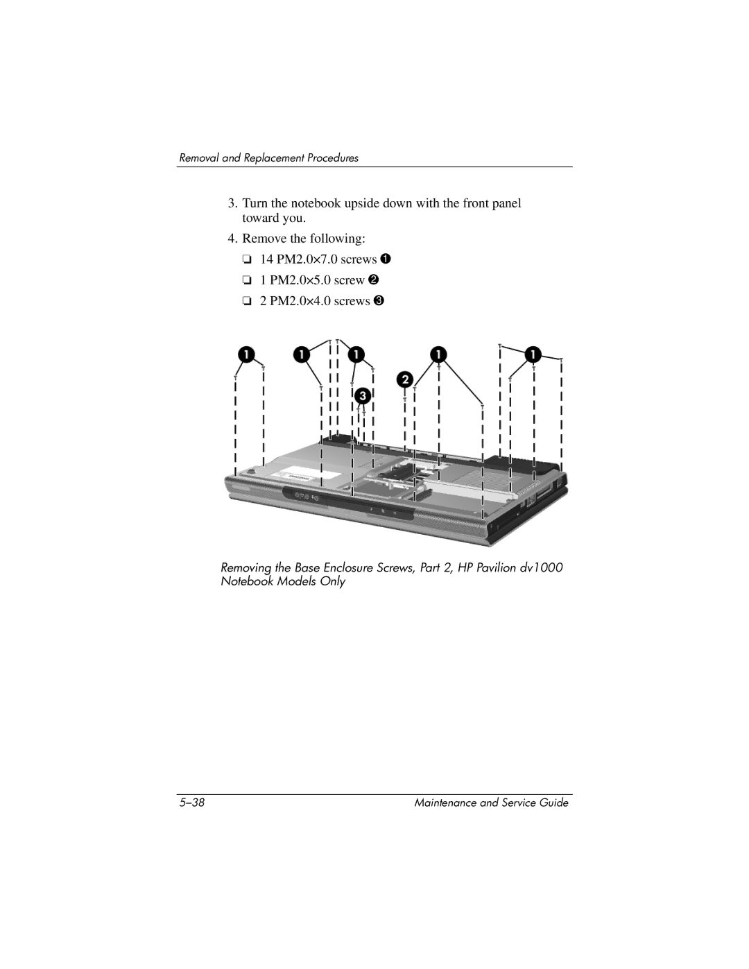 HP DV1000 nx4800 manual Removal and Replacement Procedures 