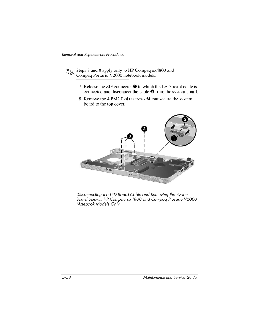 HP DV1000 nx4800 manual Removal and Replacement Procedures 