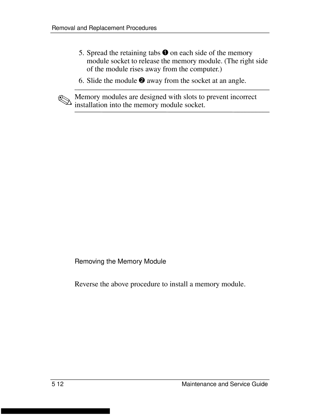 HP DV1270 manual Reverse the above procedure to install a memory module 