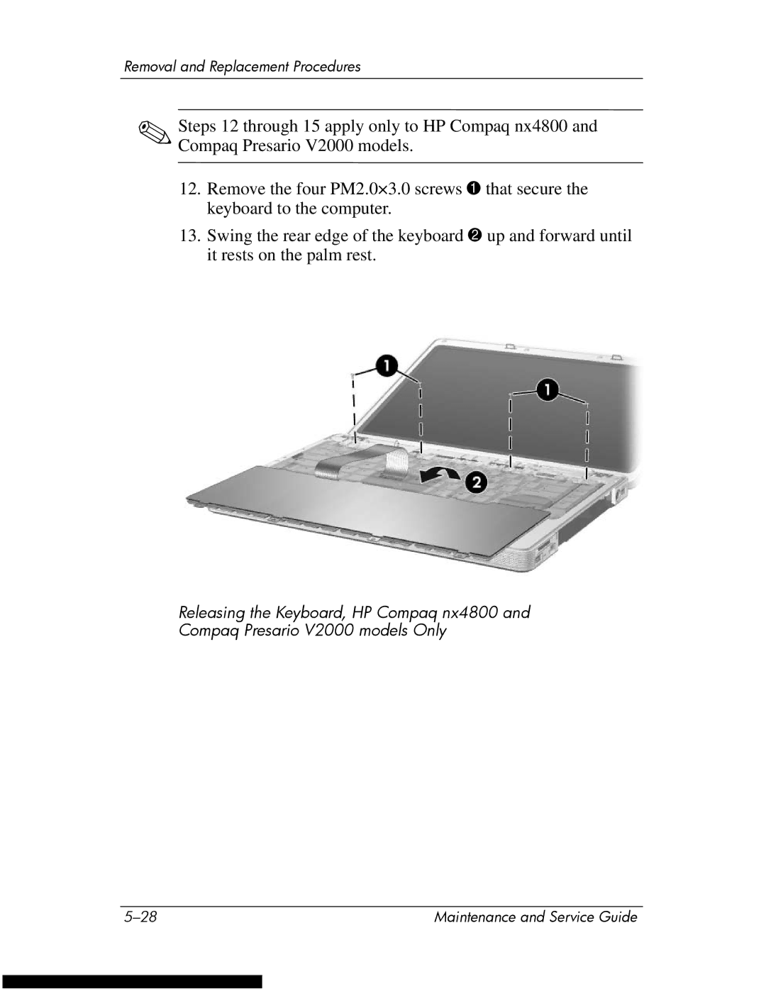 HP DV1270 manual Removal and Replacement Procedures 