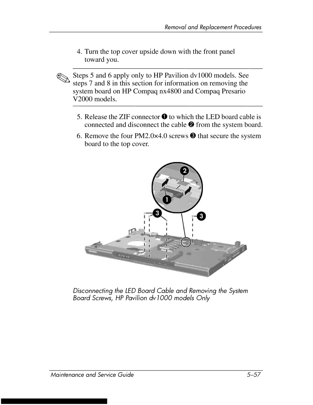 HP DV1270 manual Removal and Replacement Procedures 