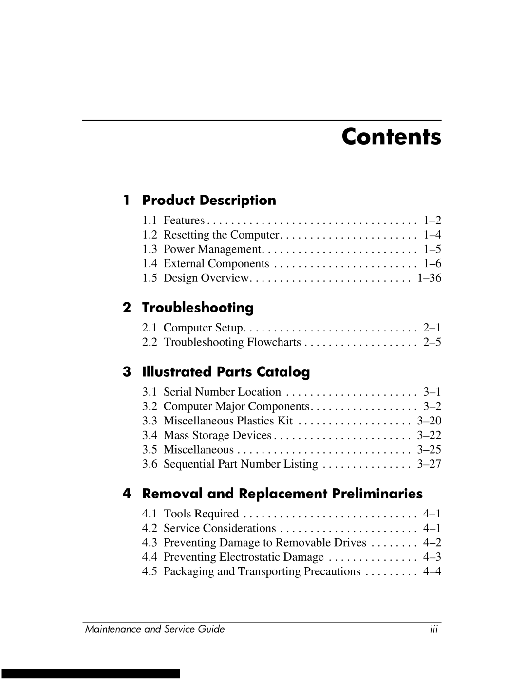 HP DV1270 manual Contents 