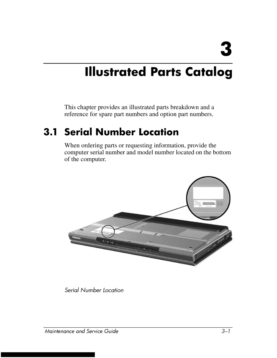 HP DV1270 manual Illustrated Parts Catalog, Serial Number Location 