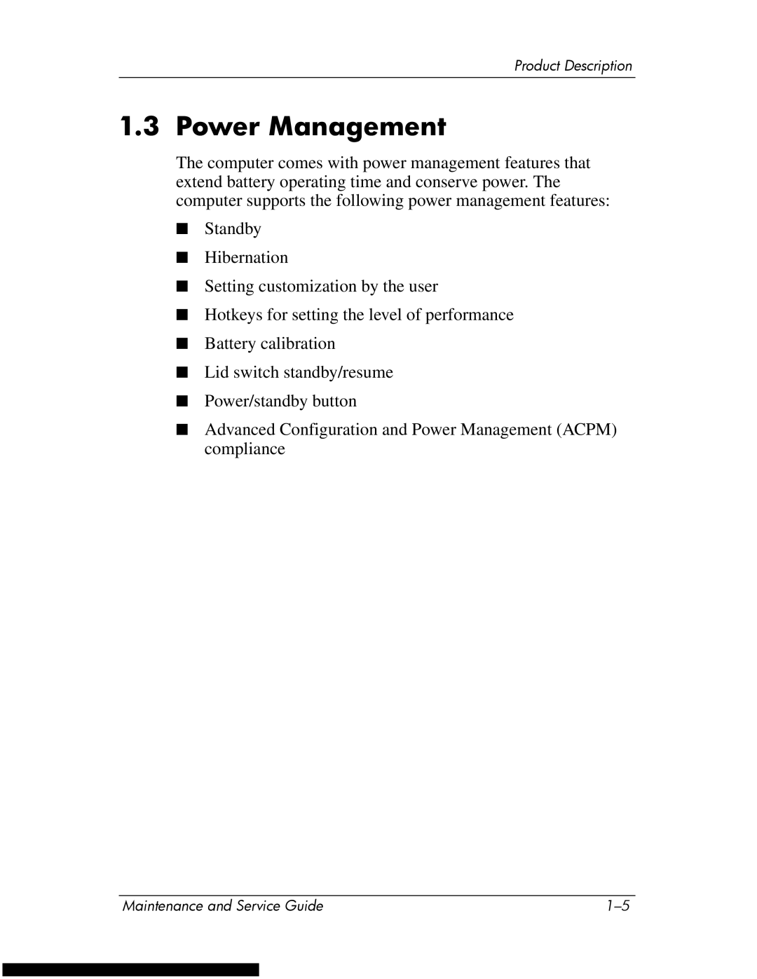 HP DV1270 manual Power Management 