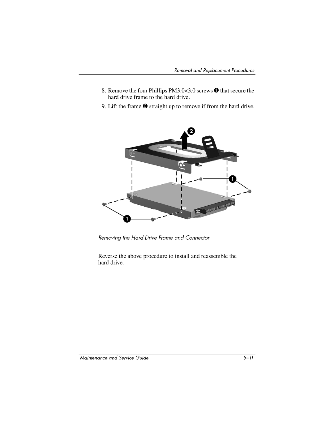 HP dv2000 dv2000 manual Removing the Hard Drive Frame and Connector 