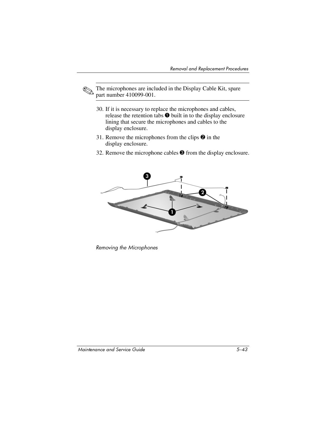 HP dv2000 dv2000 manual Removing the Microphones 