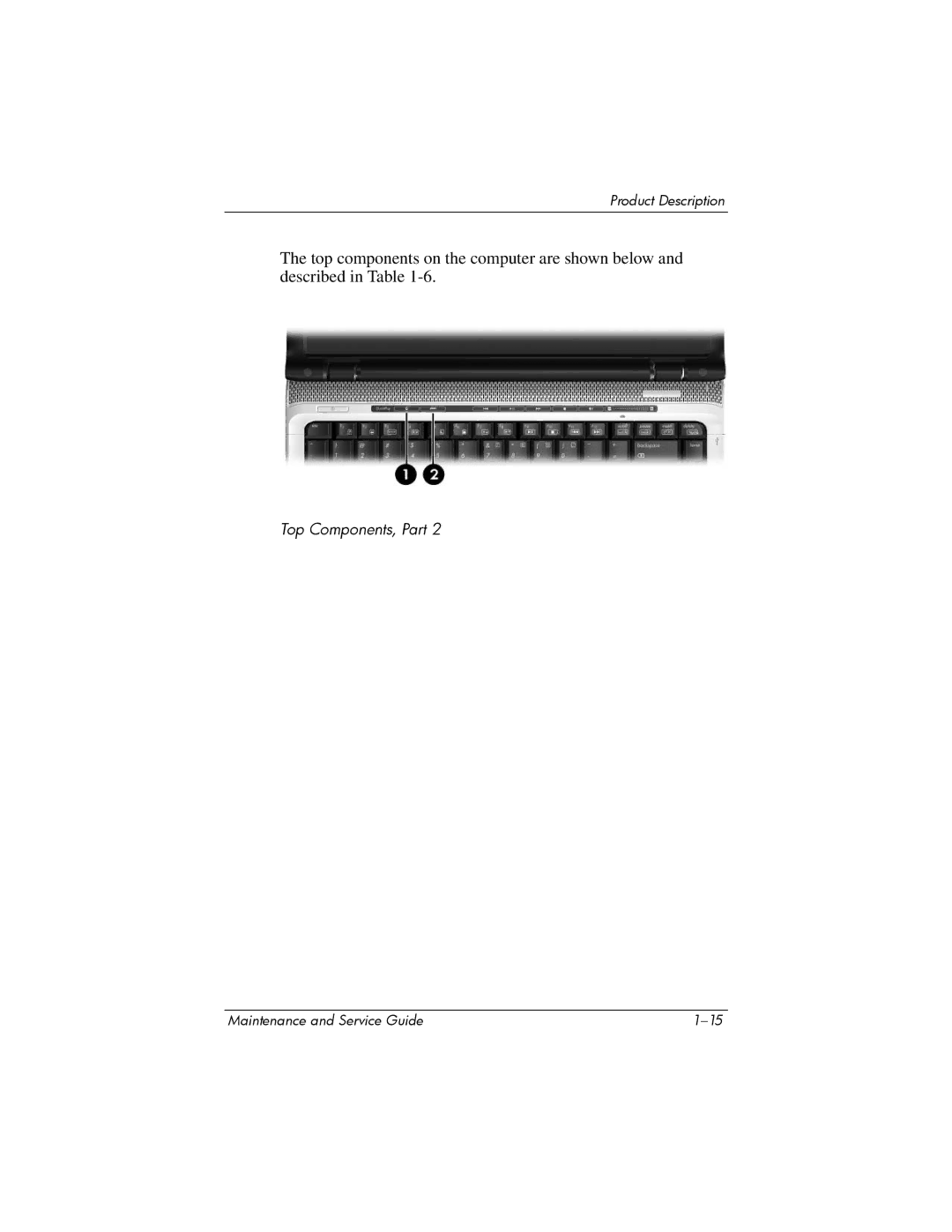 HP dv2000 dv2000 manual Top Components, Part 