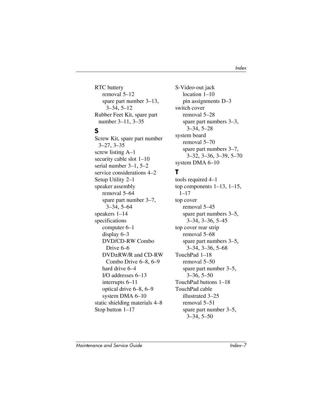 HP dv2000 dv2000 manual Index-7 