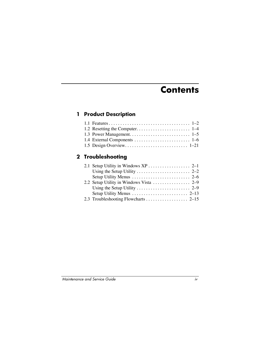 HP dv2000 dv2000 manual Contents 