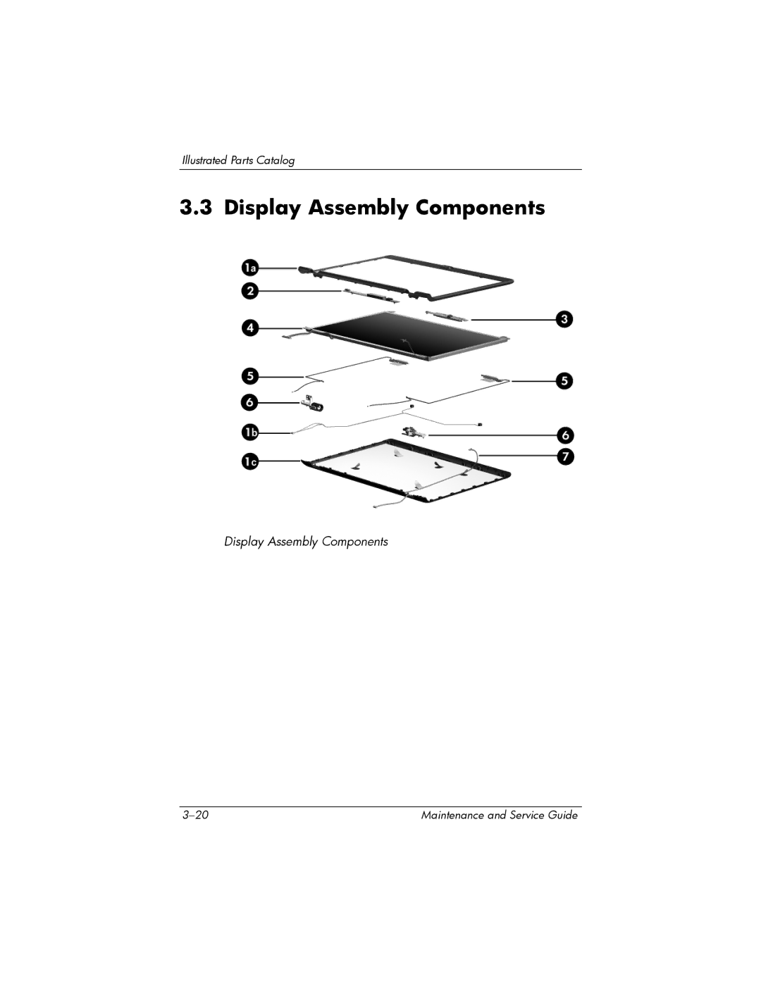 HP dv2000 dv2000 manual Display Assembly Components 