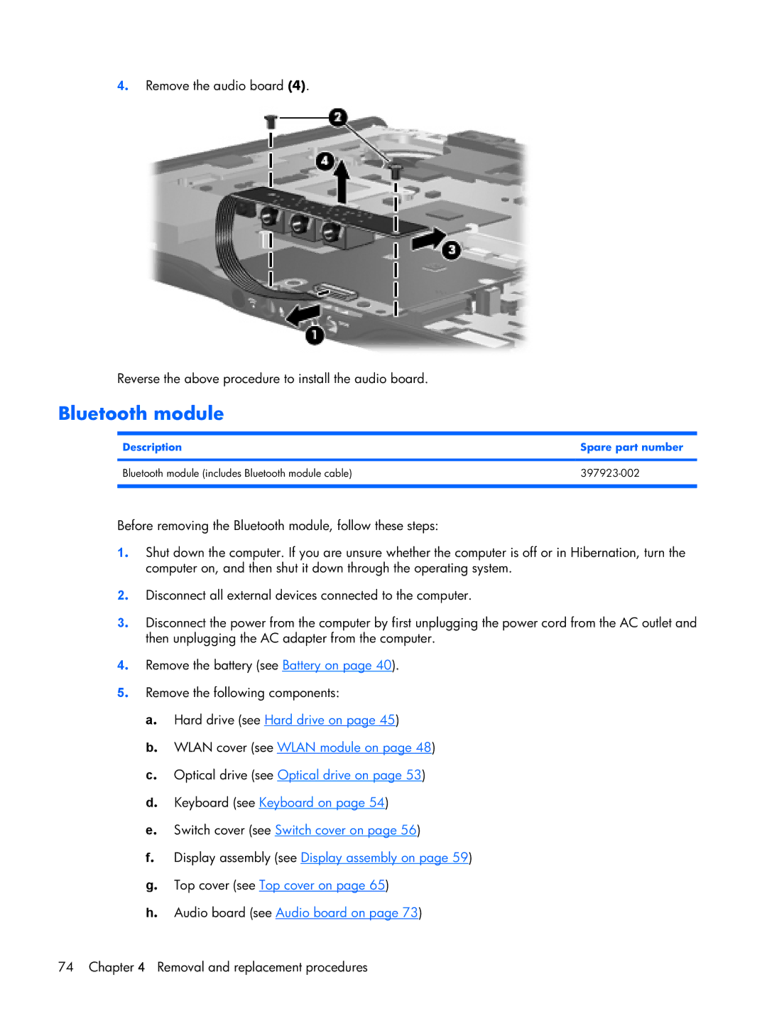 HP DV2500 manual Bluetooth module 