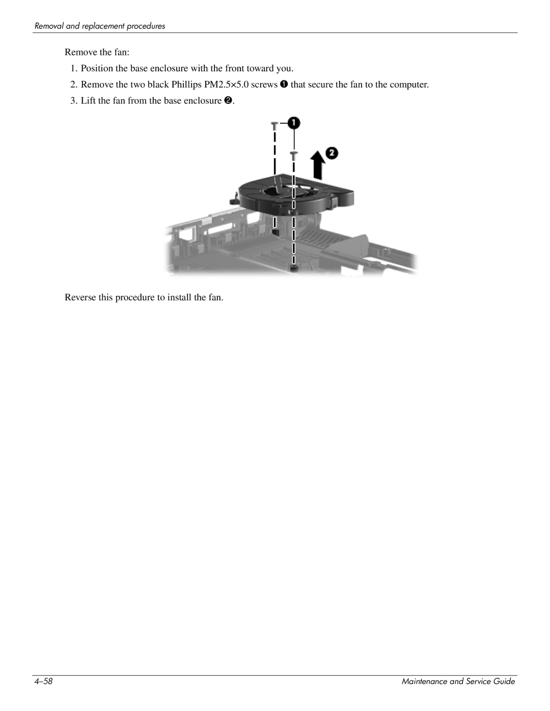 HP DV4 manual Removal and replacement procedures 