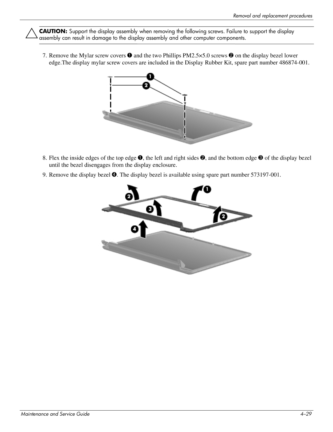 HP DV4 manual Removal and replacement procedures 