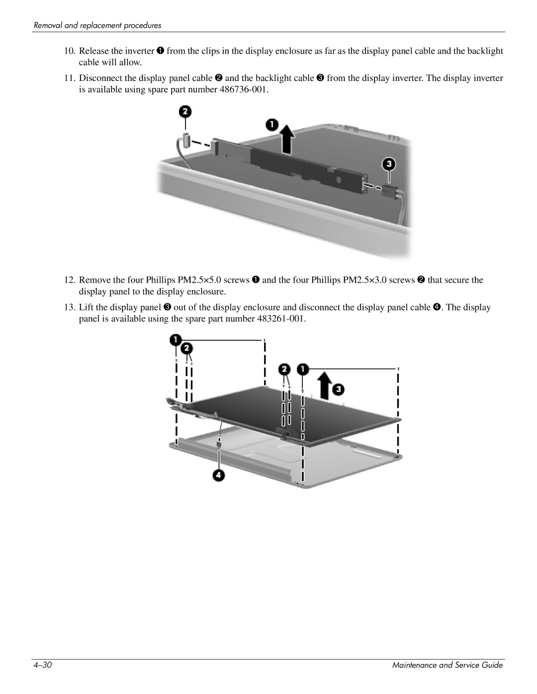 HP DV4 manual Removal and replacement procedures 