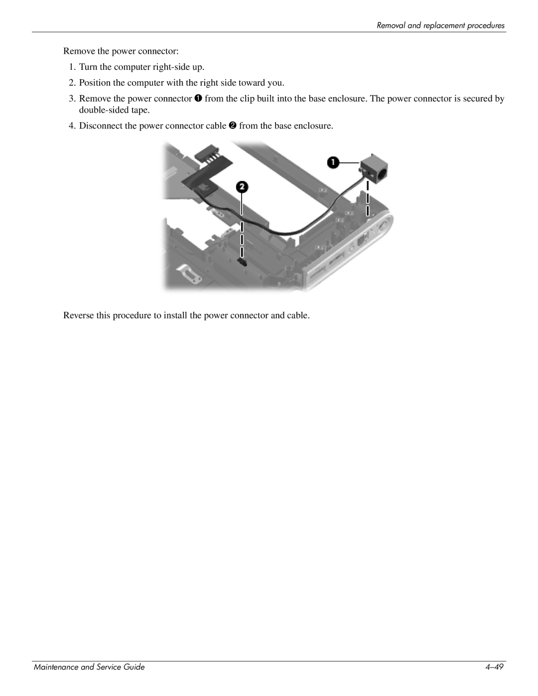 HP DV4 manual Removal and replacement procedures 