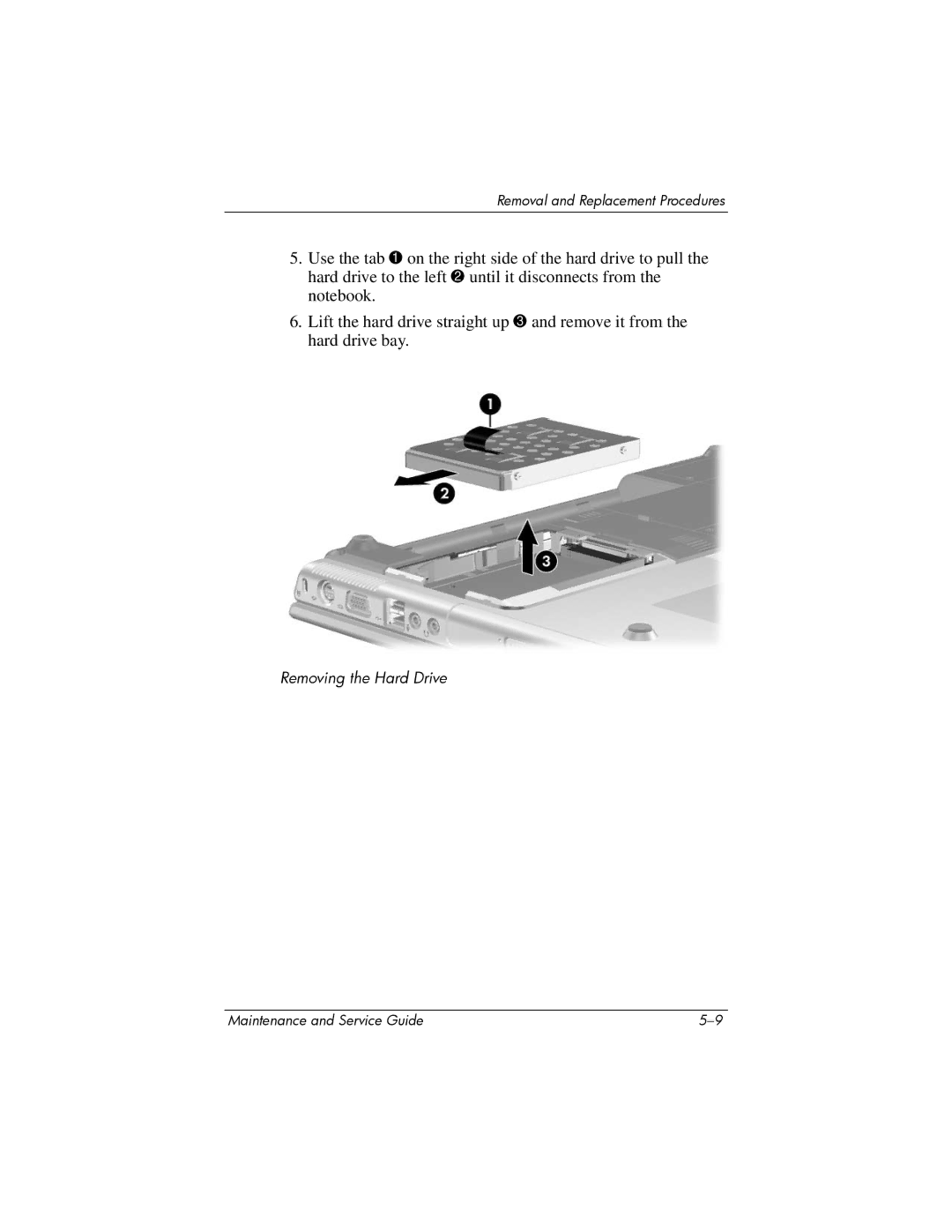 HP dv4000, V4000 manual Removing the Hard Drive 