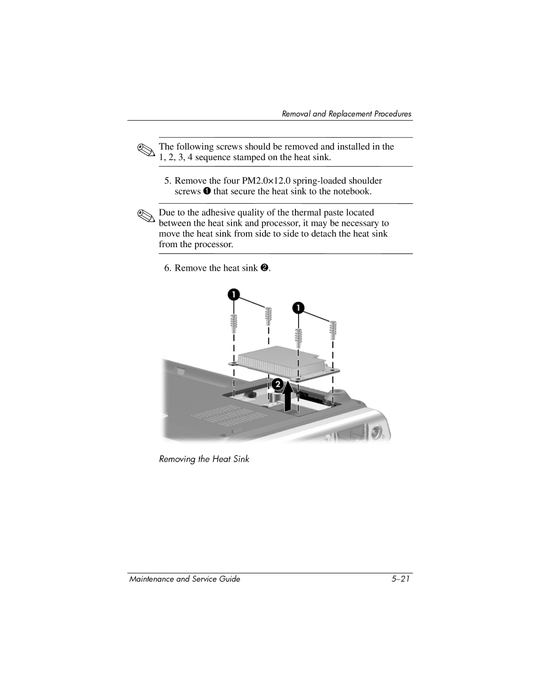 HP dv4000, V4000 manual Removing the Heat Sink 