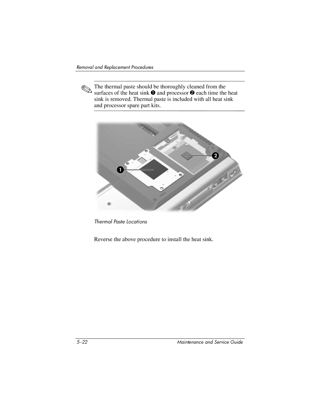 HP V4000, dv4000 manual Reverse the above procedure to install the heat sink 