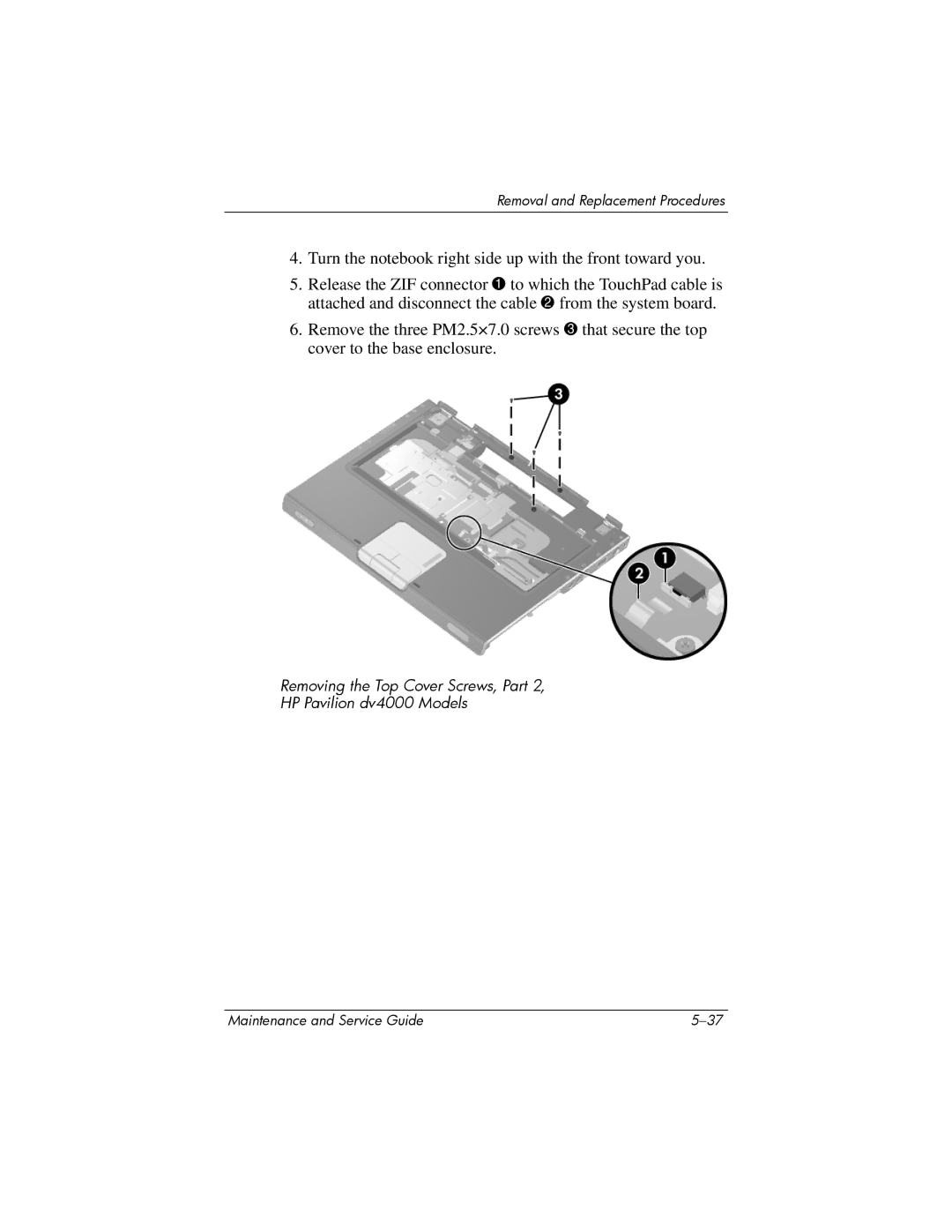 HP dv4000, V4000 manual Removal and Replacement Procedures 