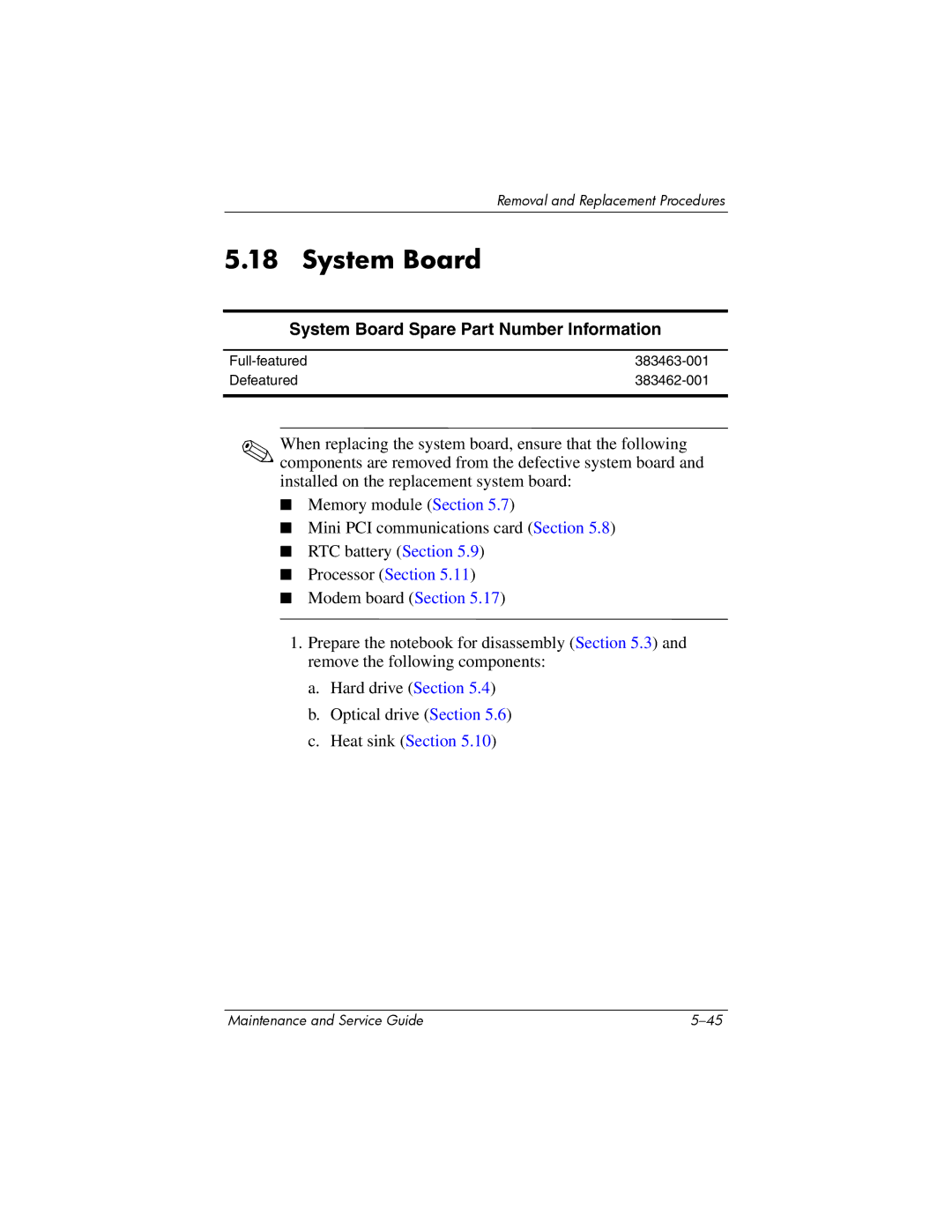 HP dv4000, V4000 manual System Board Spare Part Number Information 