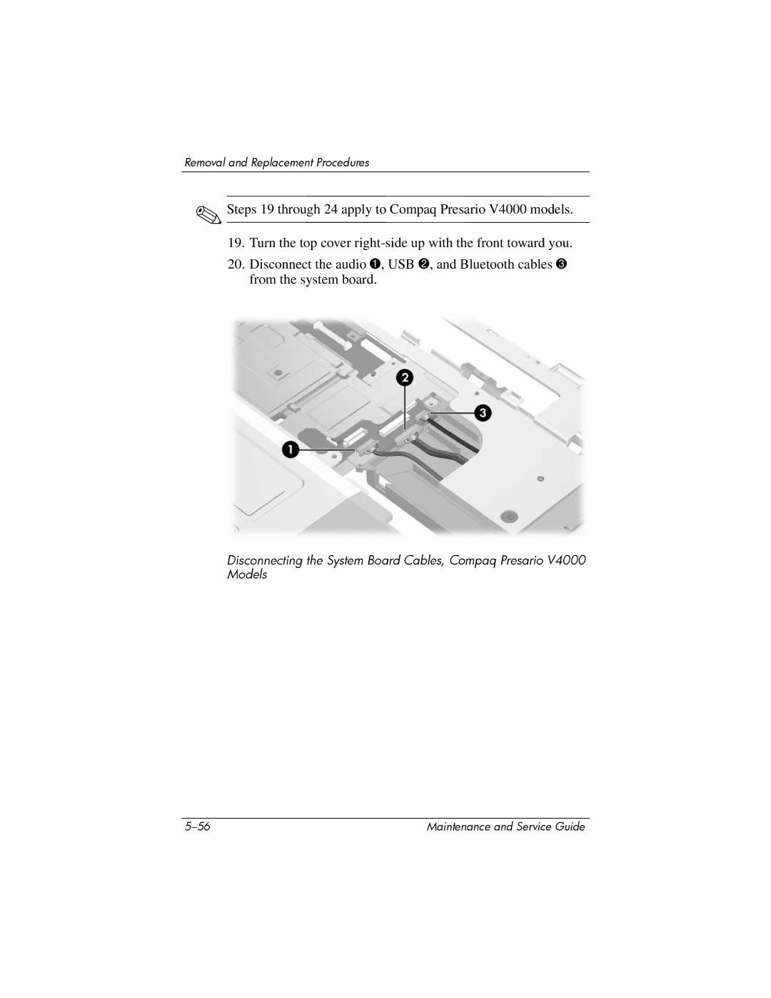 HP V4000, dv4000 manual Removal and Replacement Procedures 