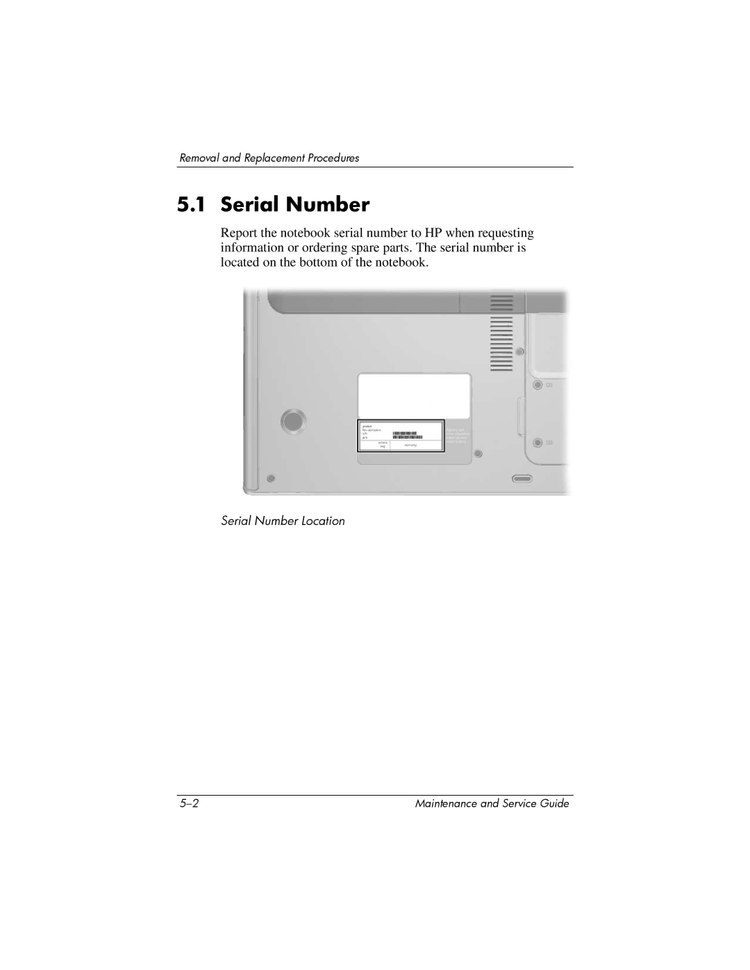 HP V4000, dv4000 manual Serial Number 