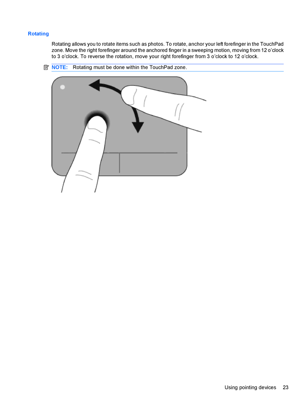 HP DV5-2077CL manual Rotating 