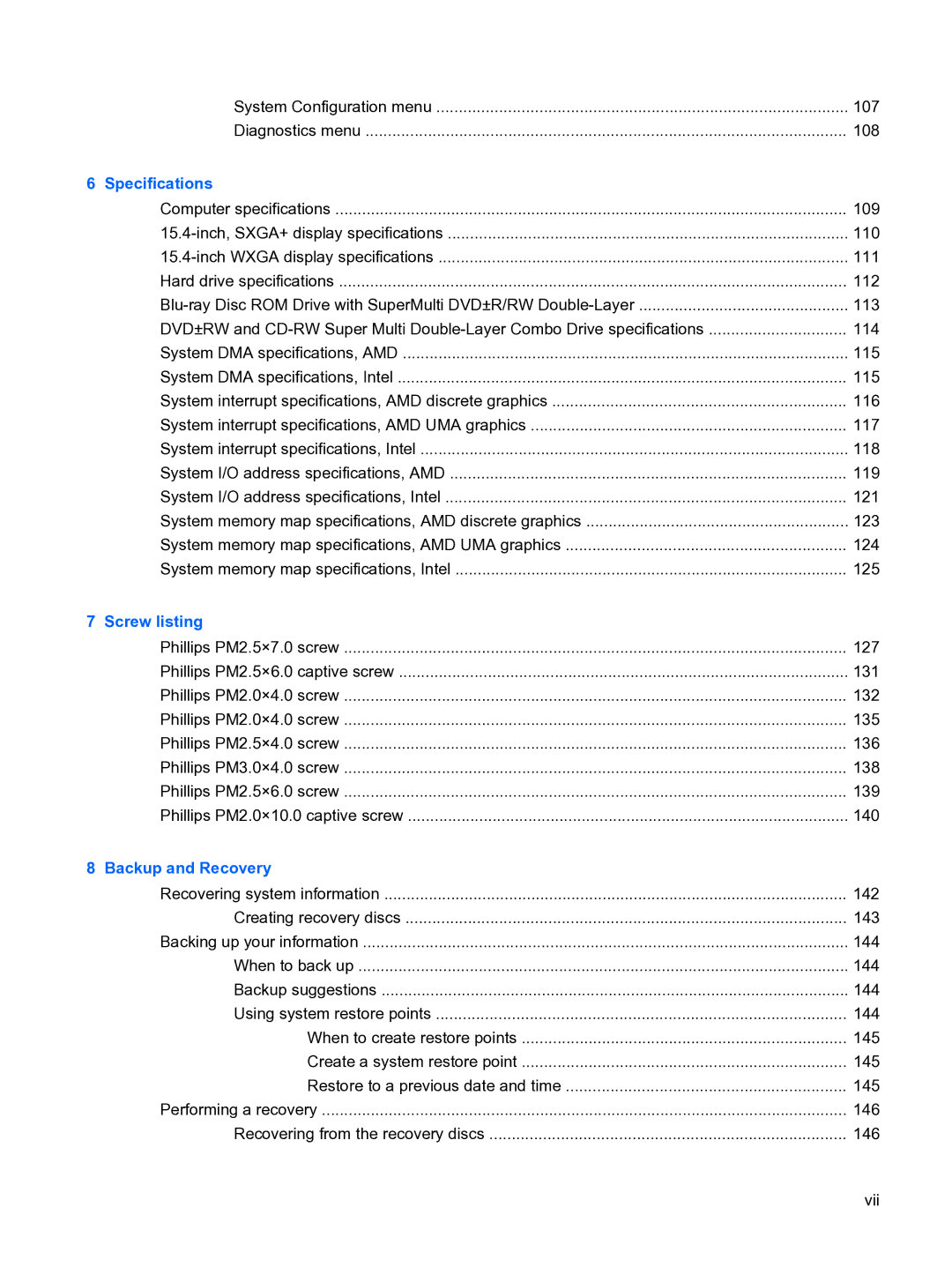 HP DV5 manual Specifications 