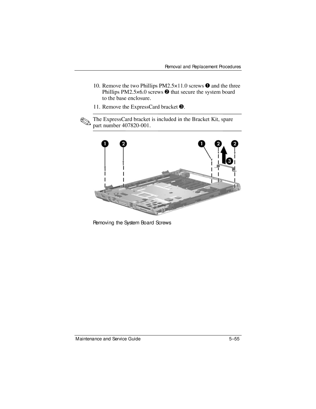 HP dv5000 dv5000 manual Removing the System Board Screws 