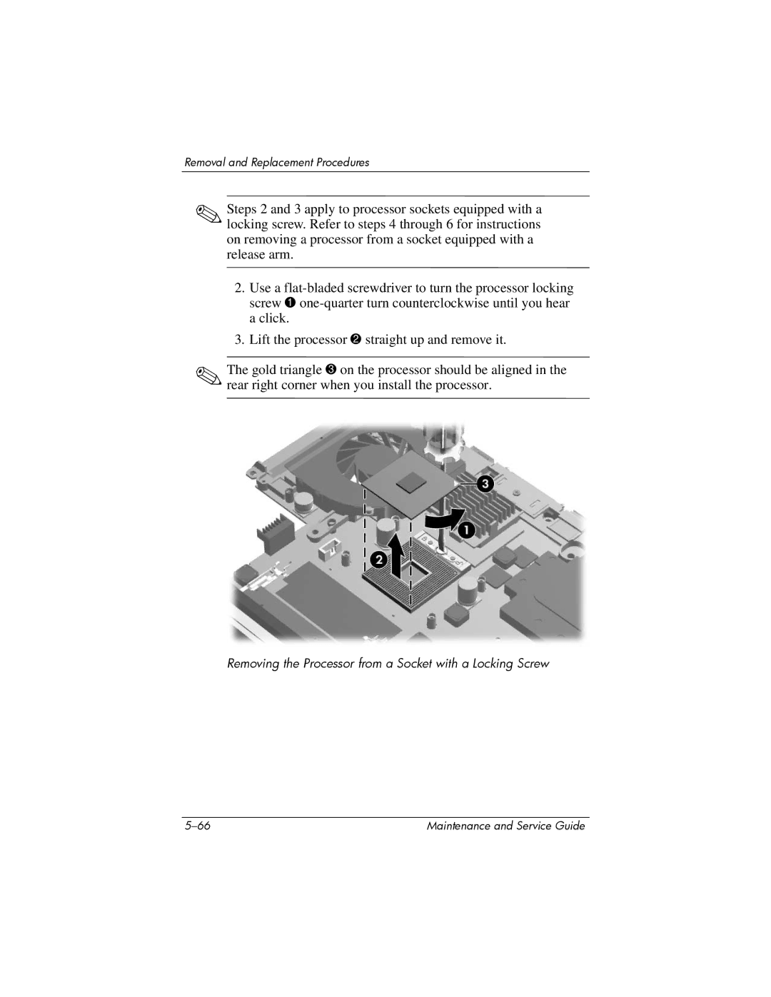 HP dv5000 dv5000 manual Removing the Processor from a Socket with a Locking Screw 