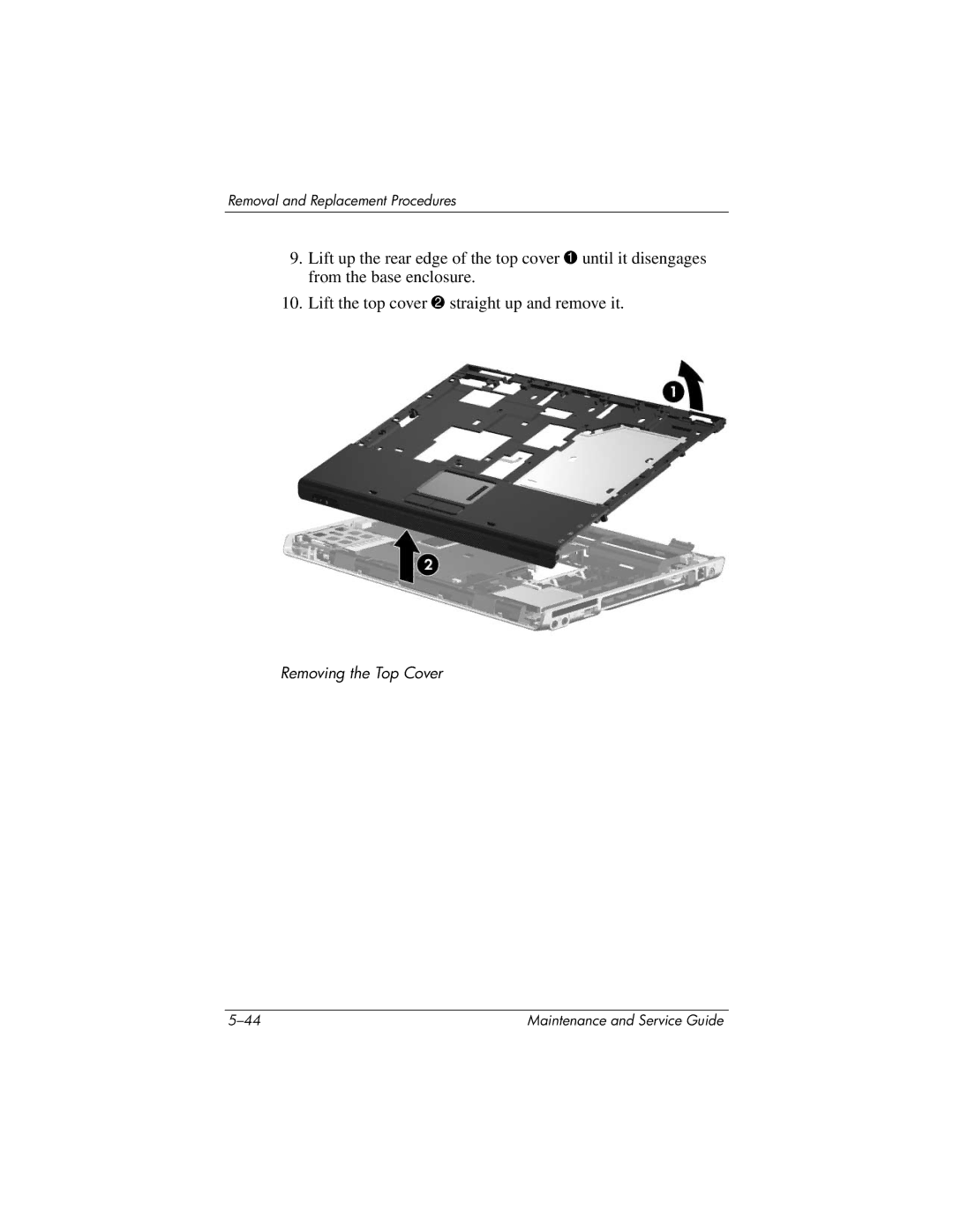 HP dv5100 manual Removing the Top Cover 