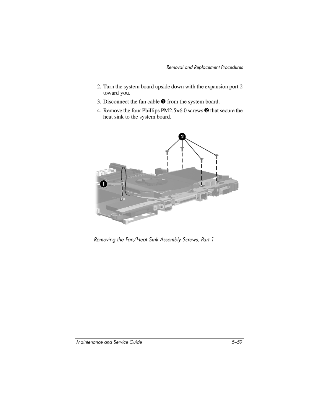 HP dv5100 manual Removing the Fan/Heat Sink Assembly Screws, Part 