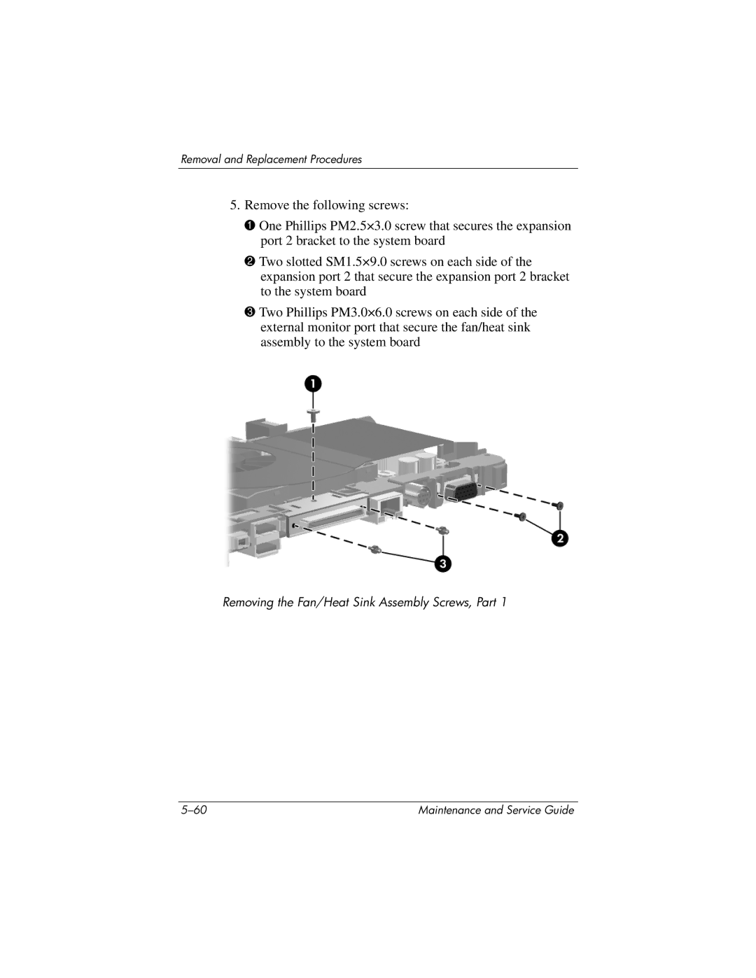 HP dv5100 manual Removing the Fan/Heat Sink Assembly Screws, Part 